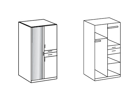 intérieur détaillé de l'armoire moderne